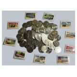 Estate Find – 80 Uncirculated Quarter Lot + Bonus State Stamps – $20 Face Value!