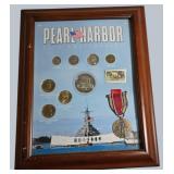 Stunning Pearl Harbor Tribute Collection – Silver Coins, WWII Medal, Stamp & Historic Display!