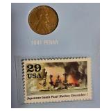 Stunning Pearl Harbor Tribute Collection – Silver Coins, WWII Medal, Stamp & Historic Display!