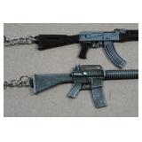 *2* Mini Metal AK-47 Keychains - 4.5" Long