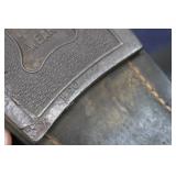 Antique Wool/Felt/Leather Hunting Boots and Black Rubber Buckle Over Boots