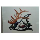 Laser Cut Steel Colorized Elk Wall Décor - 10.5"x10"