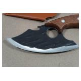 Rolled Carbon Steel Finger Hole Hunting Knife