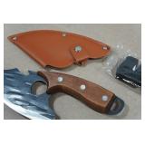 Rolled Carbon Steel Finger Hole Hunting Knife