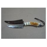 Viking Knife Co Carbon Steel Damascus Style Hunting Knife