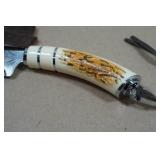 Viking Knife Co Carbon Steel Damascus Style Hunting Knife