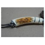 Viking Knife Co Carbon Steel Damascus Style Hunting Knife