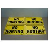 *4* No Hunting Plastic Signs