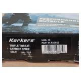 Korkers Interchangeable Sole System Triple Threat Carbide Spike -Size 15