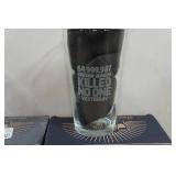 Set of Four Lucky Shot Pint Glasses - Firearm Owners Killed No One