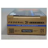 50 Federal Premium LE 9mm Luger +P 124 Gr Tactical HST Ammo
