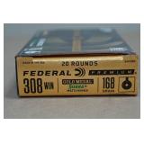 20 Federal Premium .308 Win 168 Gr Gold Medal Sierra Matchking BT HP Ammo