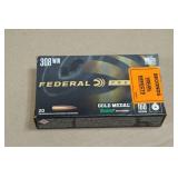20 Federal Premium .308 Win 168 Gr Gold Medal Sierra Matchking BT HP Ammo