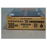 20 Federal Premium .308 Win 168 Gr Gold Medal Sierra Matchking BT HP Ammo