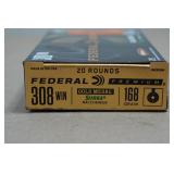 20 Federal Premium .308 Win 168 Gr Gold Medal Sierra Matchking BT HP Ammo