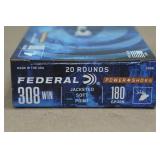 20 Federal Power-Shok .308 Win 180 Gr JSP Ammo