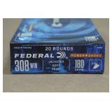 20 Federal Power-Shok .308 Win 180 Gr JSP Ammo