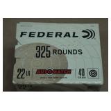 325 Federal Automatch .22LR 40 Gr Solid Ammo