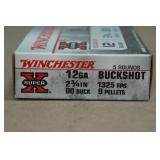 5 Winchester Super-X 12 Gauge 2-3/4" 00 Buckshot Shotshells