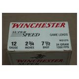 25 Winchester Super Speed 12 Gauge 2-3/4" 7-1/2 Shot Shotshells