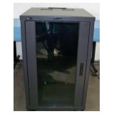 Middle Atlantic Audio Video (A/V) Equipment Rack with Lockable Smoked Glass Front, Lockable Sides and Back with (2) Fans and on Lockable Casters