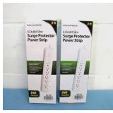 (2) Monoprice 6-Outlet Slim Surge Protector Power Strips - NEW IN BOX
