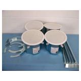 (4) JBL Control 16C/T 2-Way 6.5" Coaxial Ceiling Loudspeakers / Speakers with (5) Tile Rails and (3) C-Rings