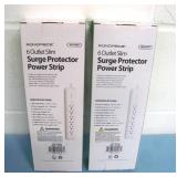(2) Monoprice 6-Outlet Slim Surge Protector Power Strips - NEW IN BOX