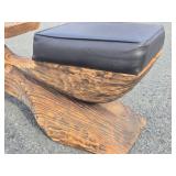 Very Cool Genuine Mid Century WITCO Carved Wood Bench w/Center Table