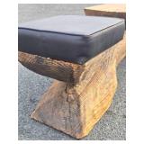 Very Cool Genuine Mid Century WITCO Carved Wood Bench w/Center Table