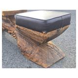 Very Cool Genuine Mid Century WITCO Carved Wood Bench w/Center Table