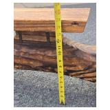 Very Cool Genuine Mid Century WITCO Carved Wood Bench w/Center Table