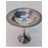 Hallmarked Antique Weighted Sterling Silver Pedestal Bowl
