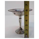 Hallmarked Antique Weighted Sterling Silver Pedestal Bowl