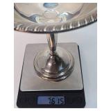 Hallmarked Antique Weighted Sterling Silver Pedestal Bowl