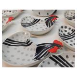 Mid Century Chicken & Rooster Ceramic Trays / Dishes
