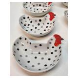 Mid Century Chicken & Rooster Ceramic Trays / Dishes
