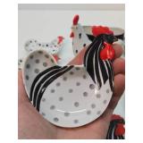 Mid Century Chicken & Rooster Ceramic Trays / Dishes