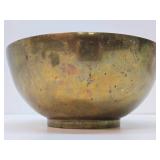 Impressive Vintage Mid Century Heavy Sand Cast Brass Bowl - Made in Italy