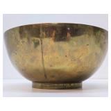 Impressive Vintage Mid Century Heavy Sand Cast Brass Bowl - Made in Italy