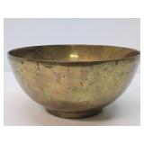 Impressive Vintage Mid Century Heavy Sand Cast Brass Bowl - Made in Italy