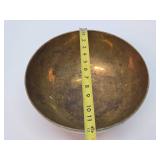 Impressive Vintage Mid Century Heavy Sand Cast Brass Bowl - Made in Italy