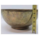 Impressive Vintage Mid Century Heavy Sand Cast Brass Bowl - Made in Italy