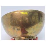 Impressive Vintage Mid Century Heavy Sand Cast Brass Bowl - Made in Italy