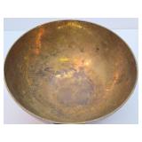 Impressive Vintage Mid Century Heavy Sand Cast Brass Bowl - Made in Italy