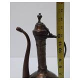 Antique Hammered Copper Middle Eastern Ewer - 15"