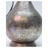 Antique Hammered Copper Middle Eastern Pitcher - 20"