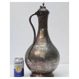 Antique Hammered Copper Middle Eastern Pitcher - 20"