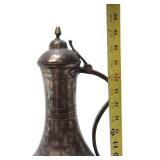 Antique Hammered Copper Middle Eastern Pitcher - 20"