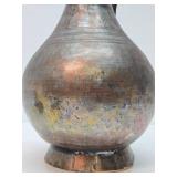 Antique Hammered Copper Middle Eastern Pitcher - 20"